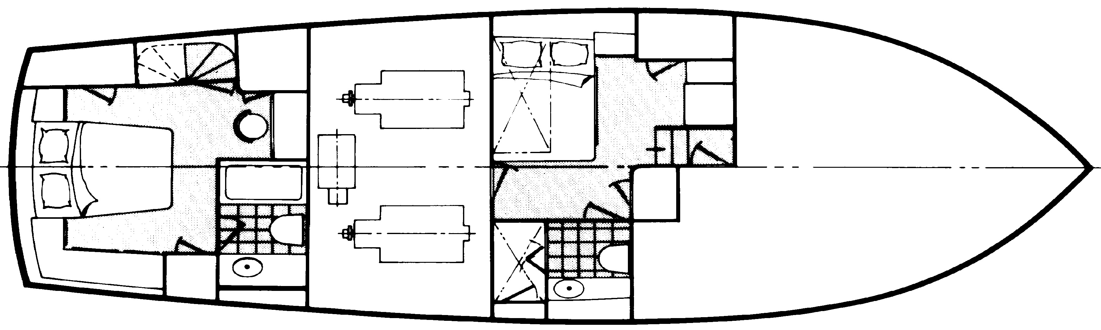 Ocean Yachts 48 Motor Yacht floor plan