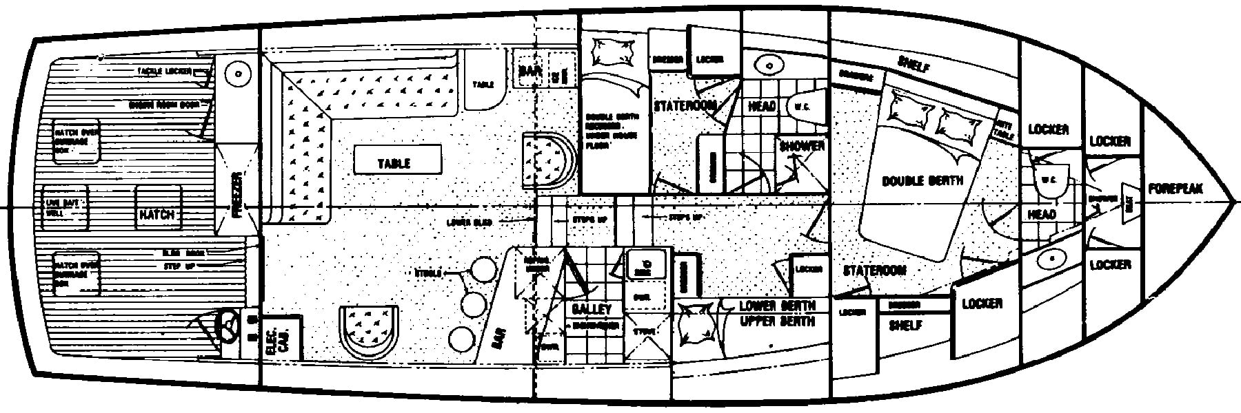 Ocean Yachts 50 Super Sport floor plan