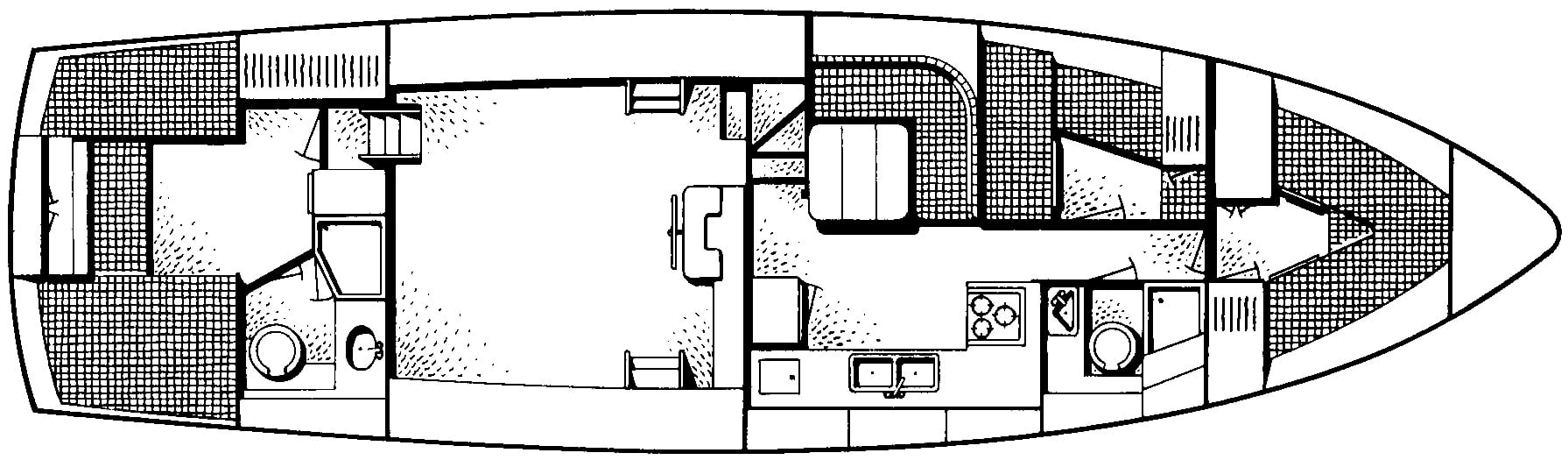 Gulfstar Yachts 53 Trawler floor plan