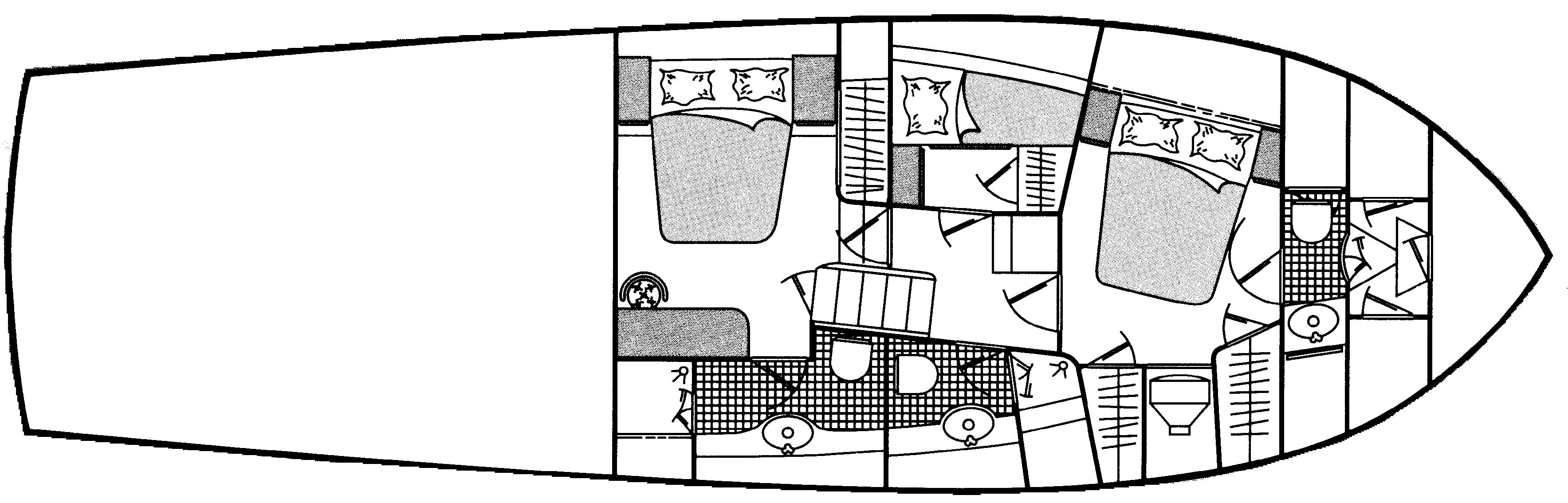 Ocean Yachts 52 Super Sport floor plan
