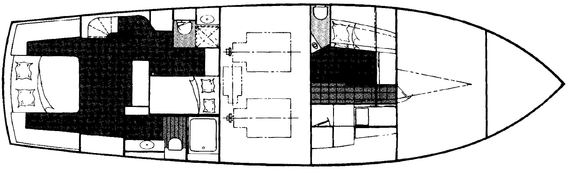 Ocean Yachts 53 Motor Yacht floor plan
