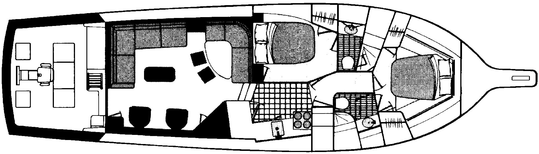 Ocean Yachts 53 Super Sport floor plan