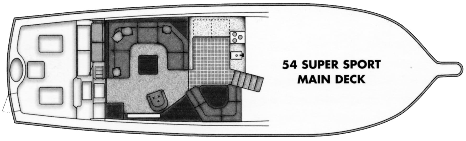 Ocean Yachts 54 Super Sport floor plan