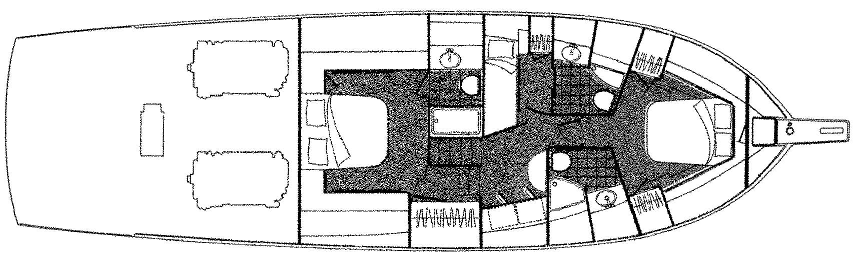 Ocean Yachts 58 Super Sport floor plan