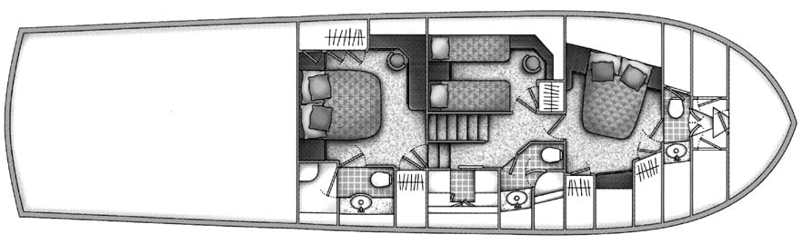 Ocean Yachts 62 Super Sport floor plan