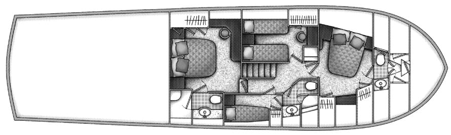 Ocean Yachts 62 Super Sport floor plan