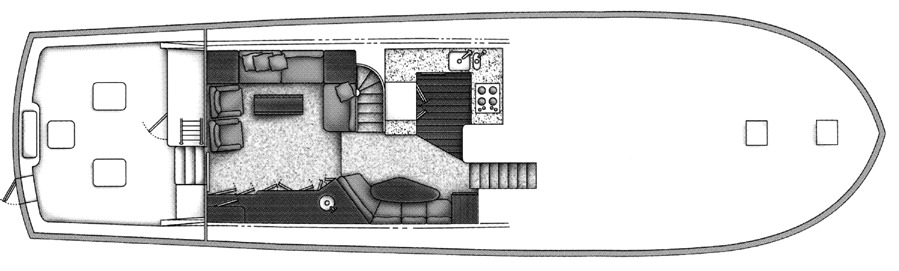 Ocean Yachts 70 Super Sport floor plan