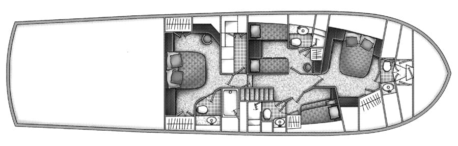 Ocean Yachts 70 Super Sport floor plan