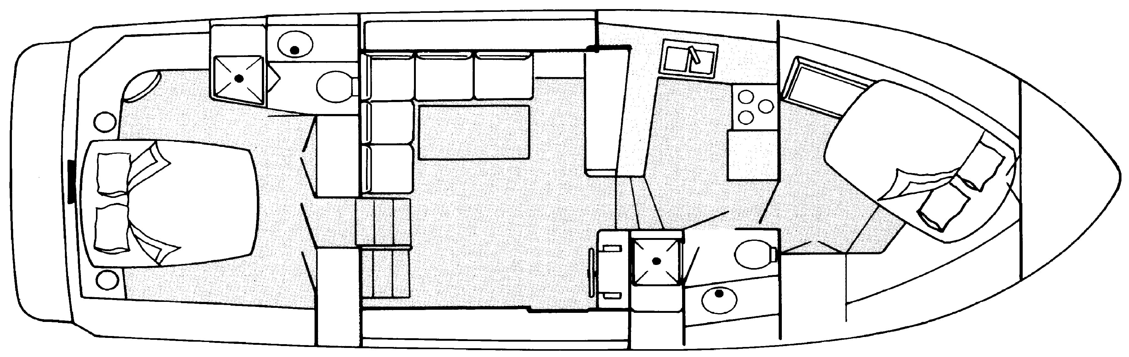 Ocean Alexander Yachts 390 Sundeck floor plan
