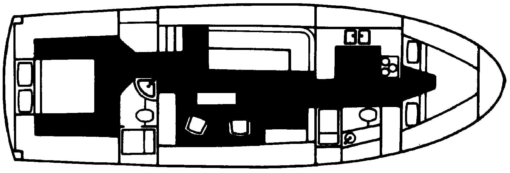 Ocean Alexander Yachts 43 Flush Aft Deck floor plan