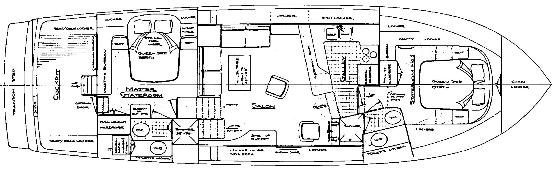 Ocean Alexander Yachts 48 Cockpit MY floor plan
