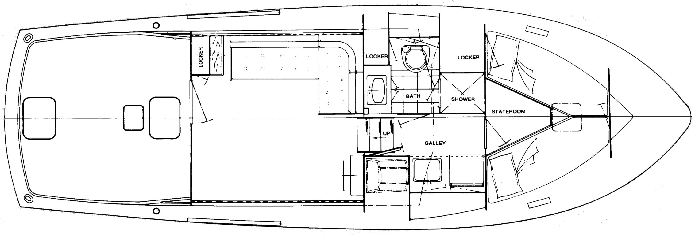 Hatteras Yachts 36 Convertible floor plan