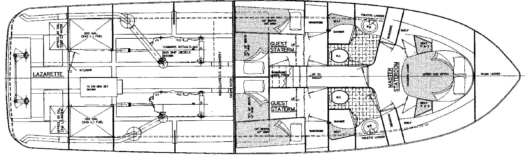 Ocean Alexander Yachts 480 Sport Sedan floor plan