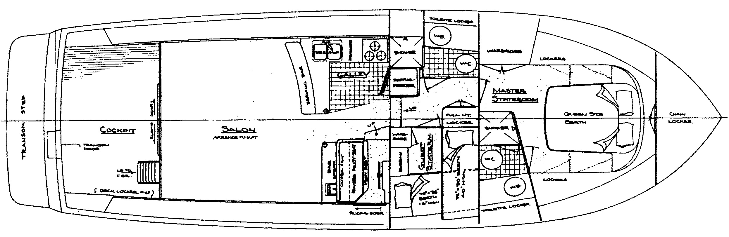 Ocean Alexander Yachts 48-50 Sedan floor plan