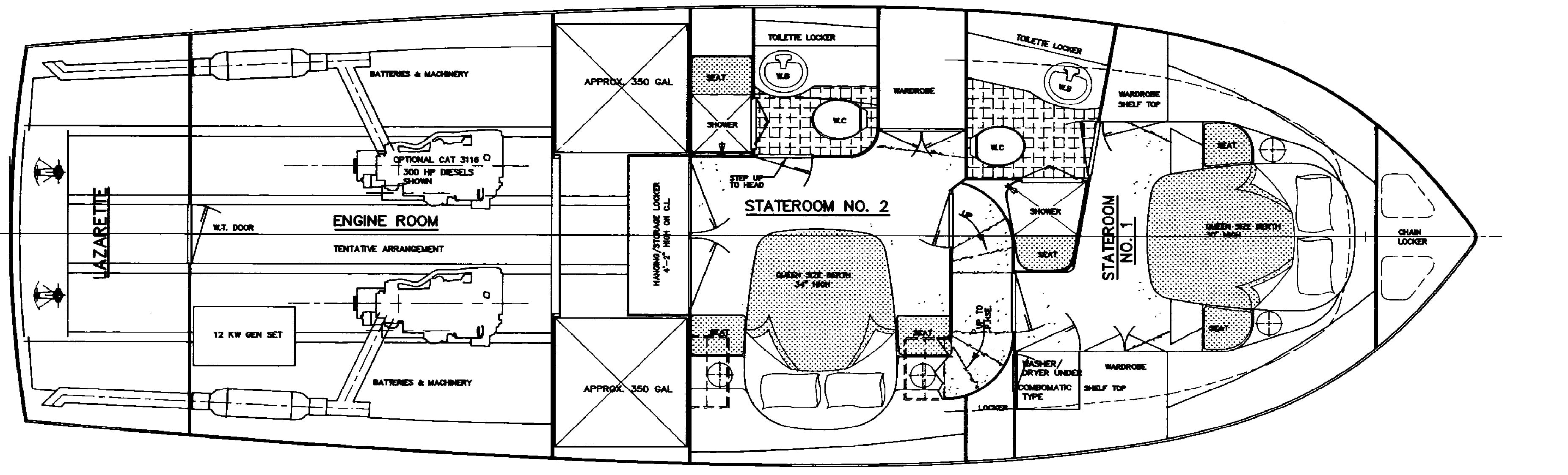 Ocean Alexander Yachts 486-510 Classico floor plan