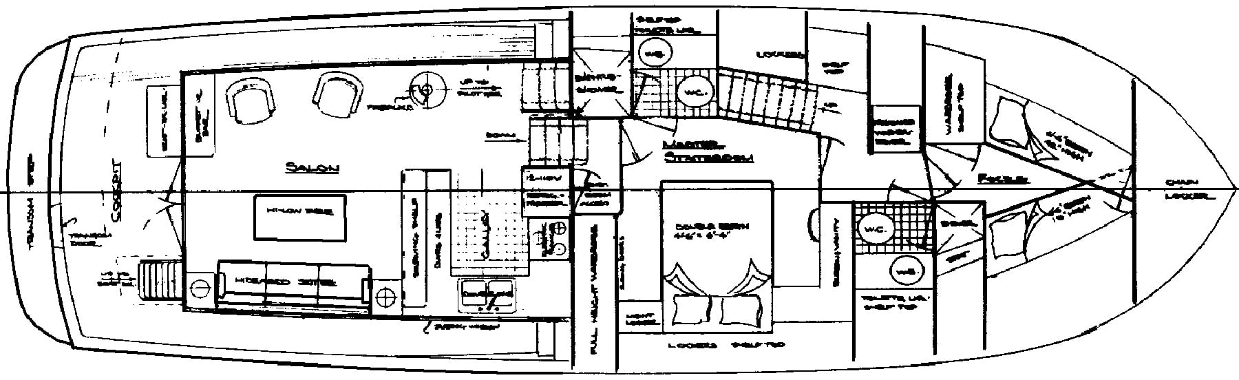 Ocean Alexander Yachts 50 Pilothouse MK I floor plan