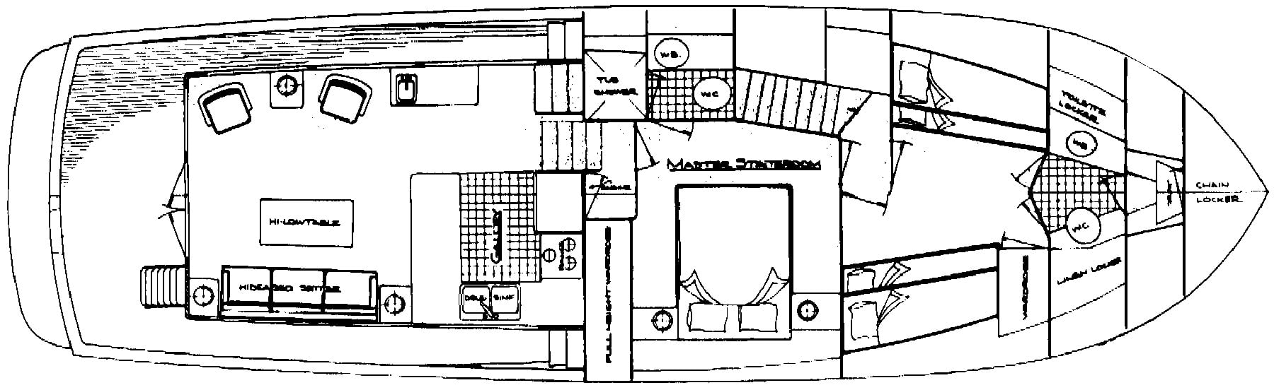 Ocean Alexander Yachts 50 Pilothouse MK I floor plan