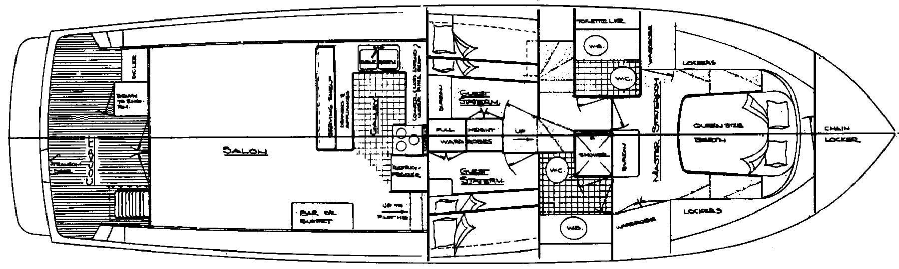 Ocean Alexander Yachts 50 Pilothouse MK II floor plan