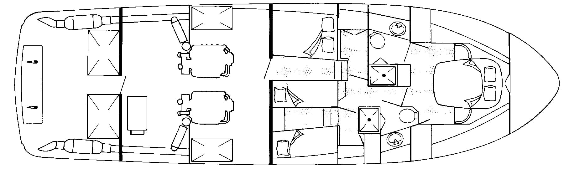 Ocean Alexander Yachts 51-53 Sedan floor plan