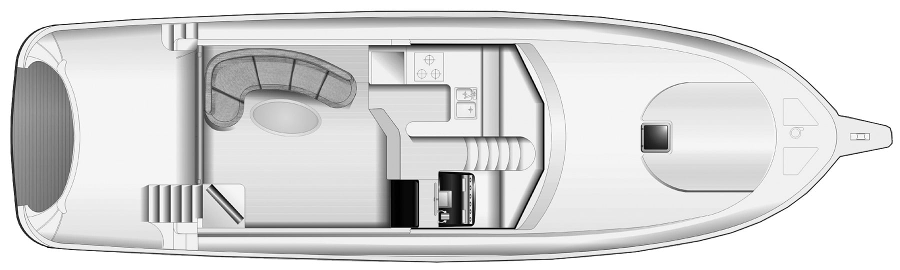 Ocean Alexander Yachts 52 Sedan floor plan