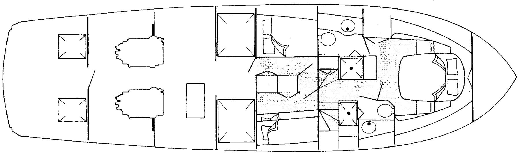 Ocean Alexander Yachts 520-540 Pilothouse floor plan
