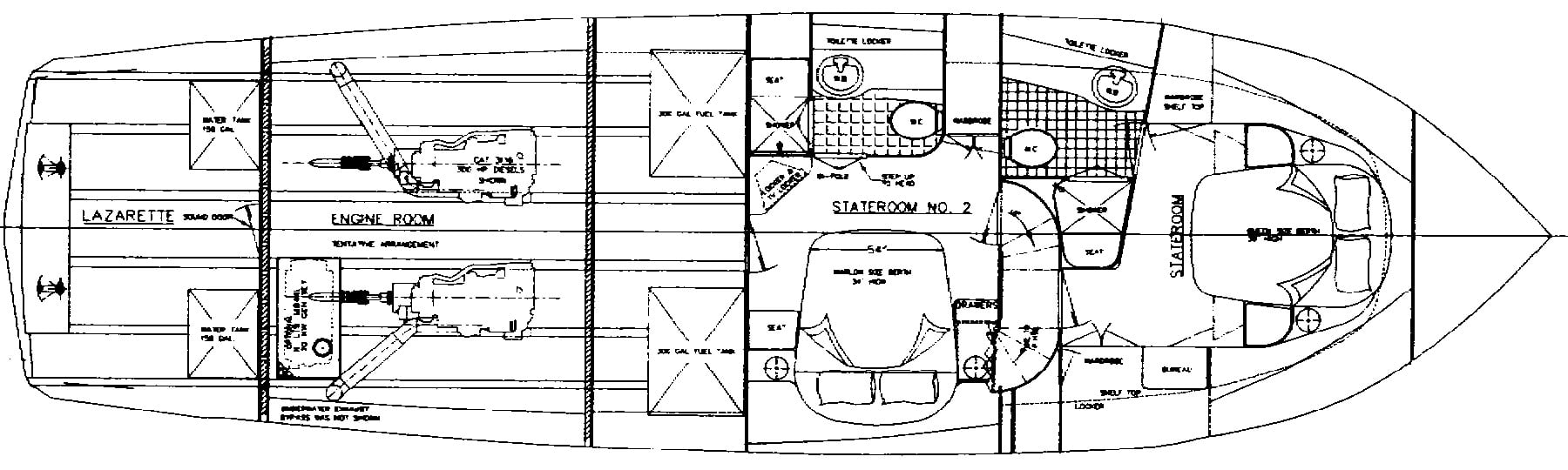 Ocean Alexander Yachts 520-540 Pilothouse floor plan