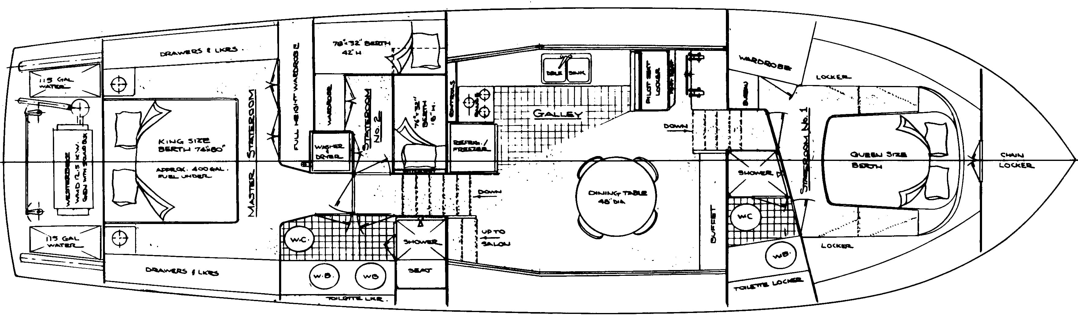 Ocean Alexander Yachts 54 Cockpit MY floor plan