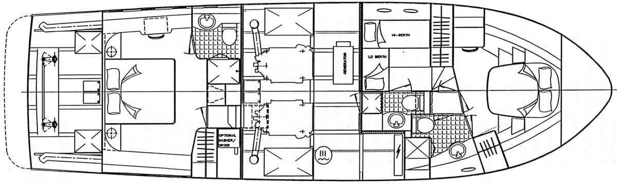 Ocean Alexander Yachts 546 Yachtfisher floor plan