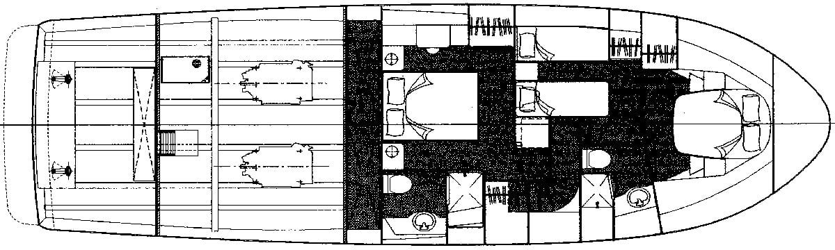 Ocean Alexander Yachts 548 Pilothouse floor plan