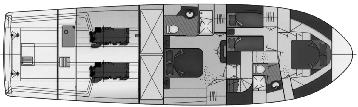 Ocean Alexander Yachts 58-64 Pilothouse floor plan