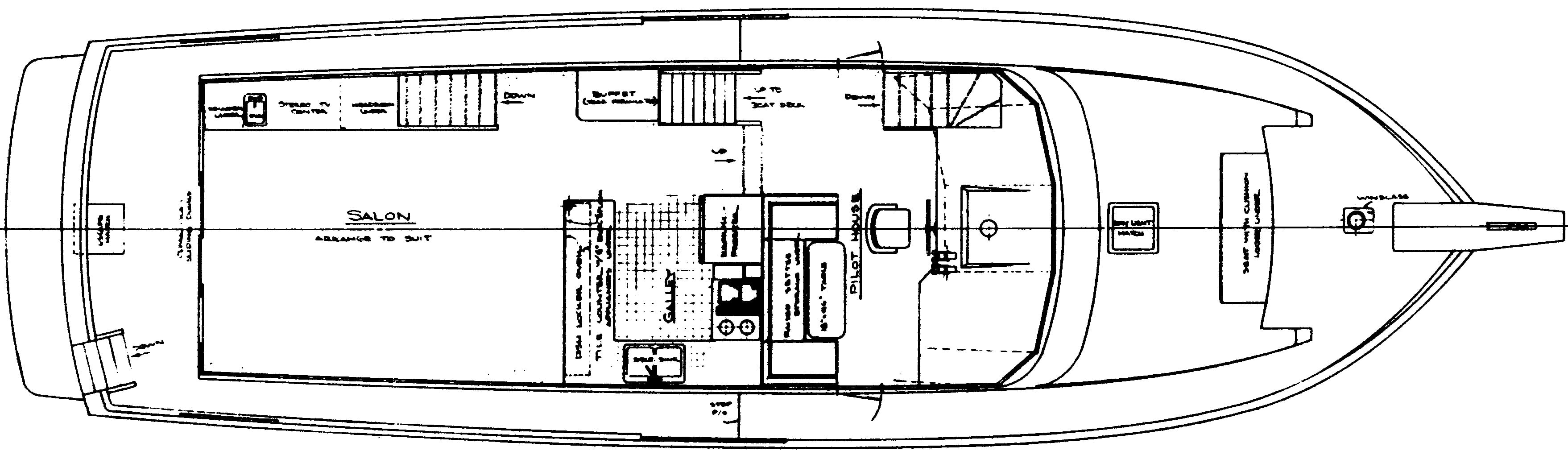 Ocean Alexander Yachts 60 Pilothouse floor plan