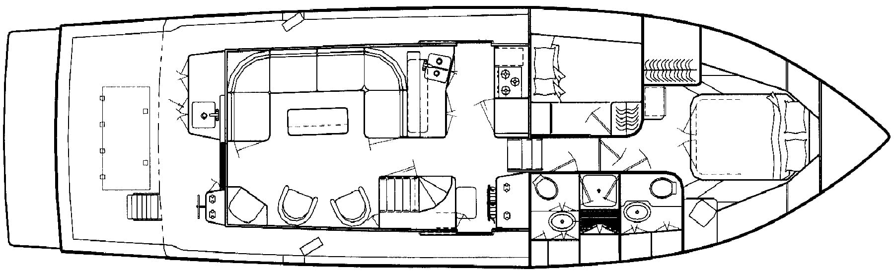 Offshore Yachts 48 Sedan floor plan