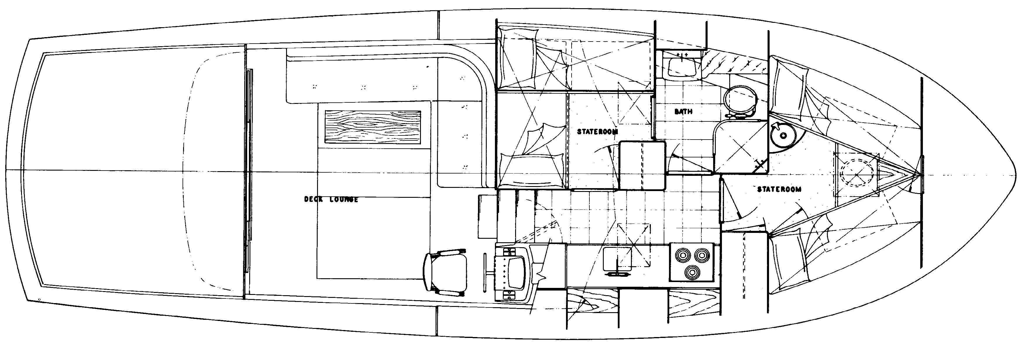 Hatteras Yachts 41 Convertible floor plan