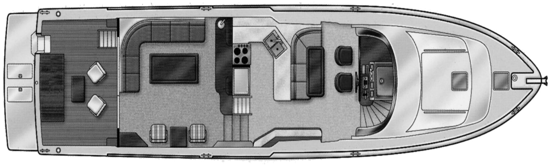 Pacific Mariner Yachts 65 Motor Yacht floor plan