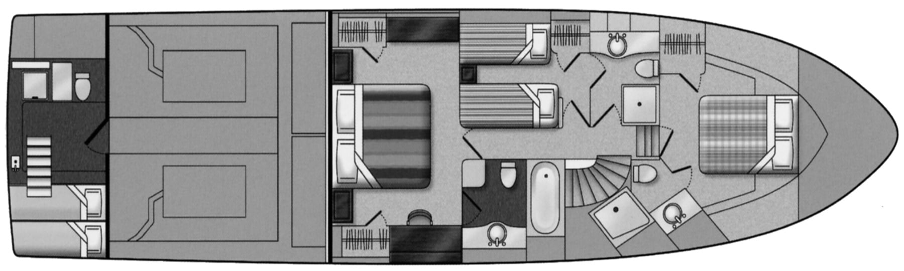 Pacific Mariner Yachts 65 Motor Yacht floor plan