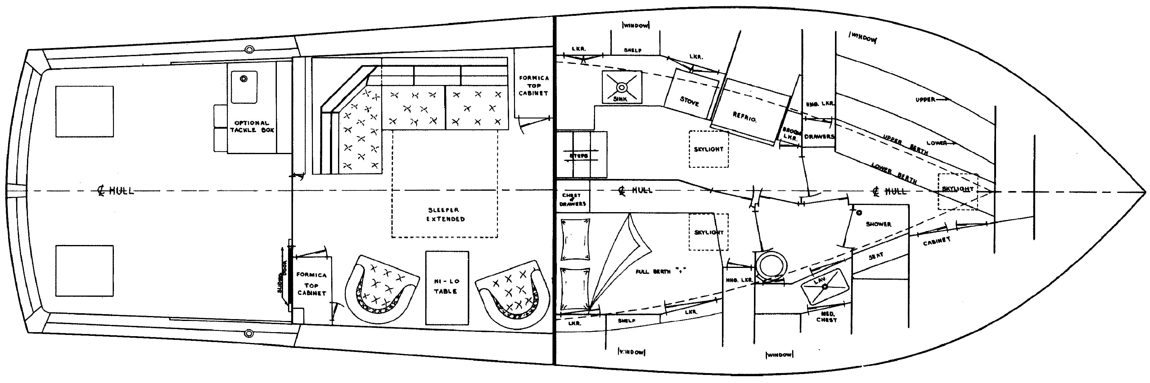 Post 42 Sport Fisherman floor plan