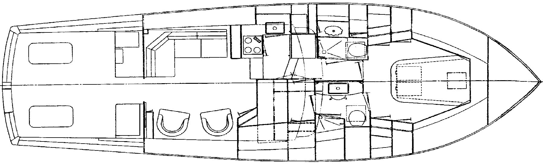 Post 44 Sport Fisherman floor plan