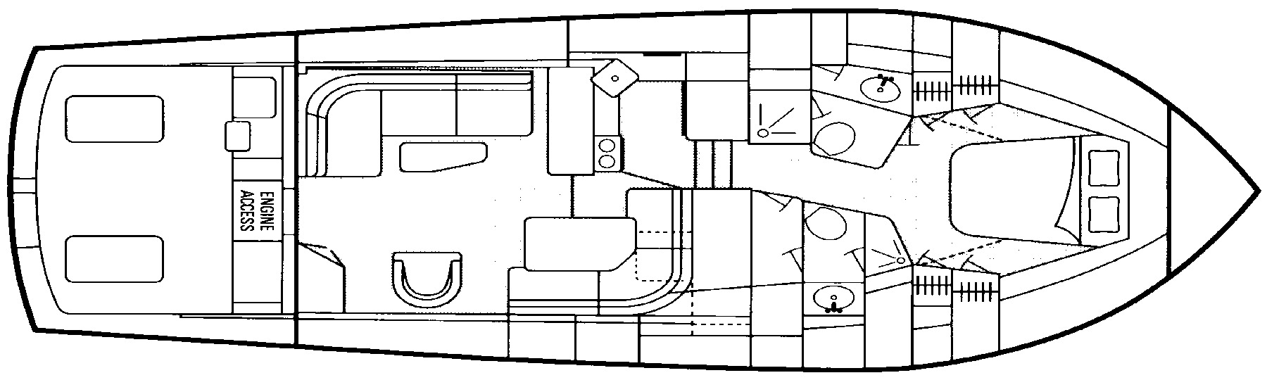 Post 47 Sport Fisherman floor plan