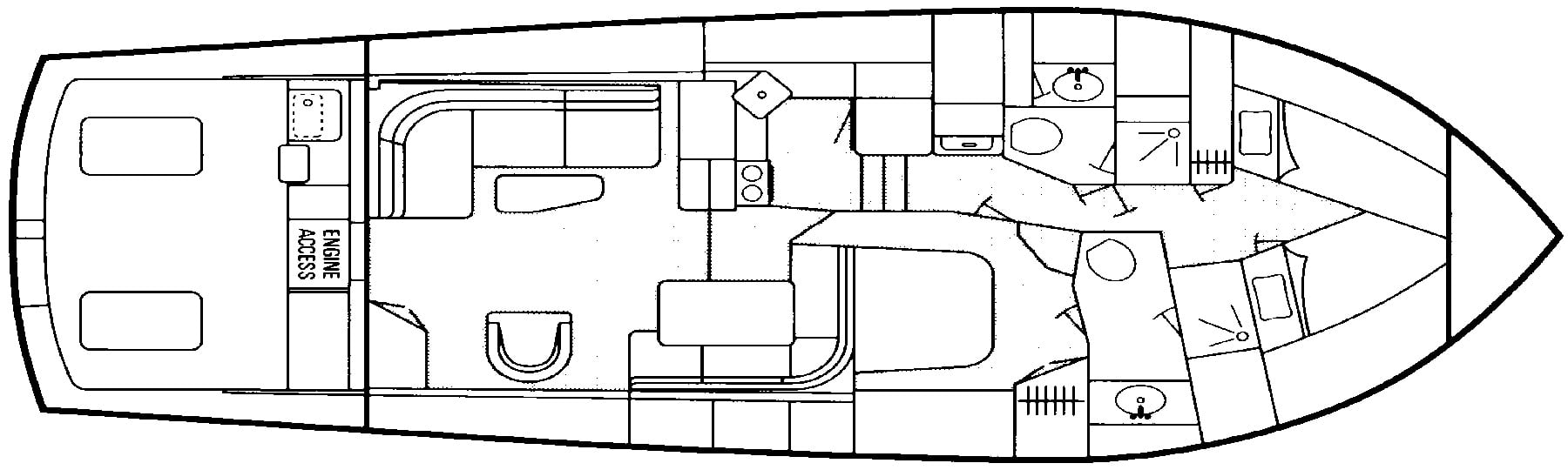 Post 47 Sport Fisherman floor plan