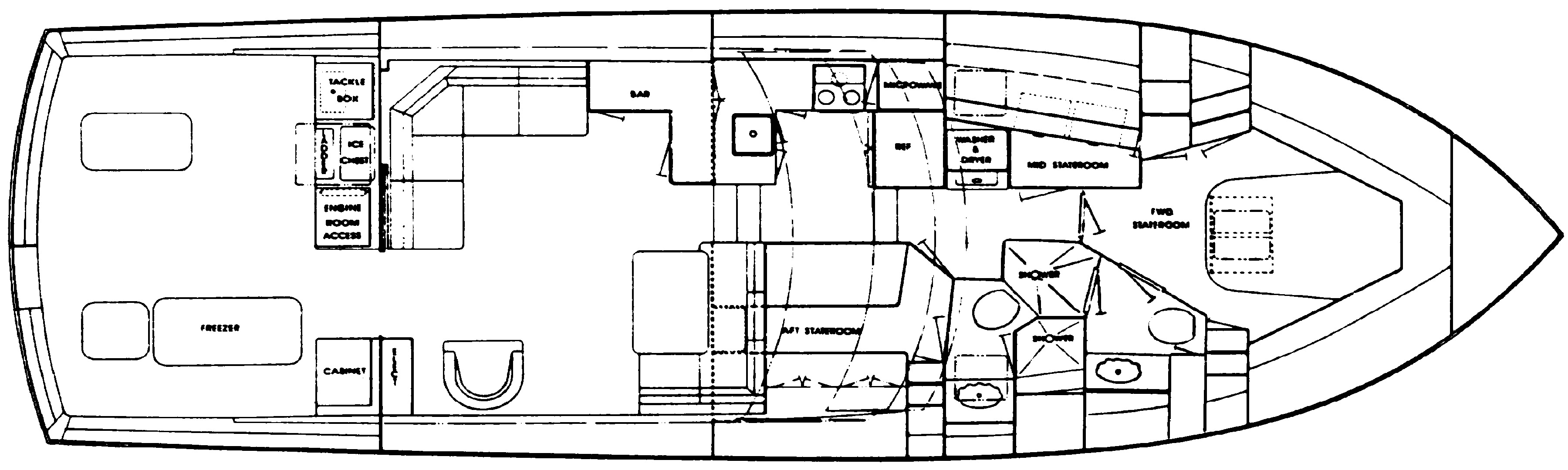 Post 50 Convertible floor plan