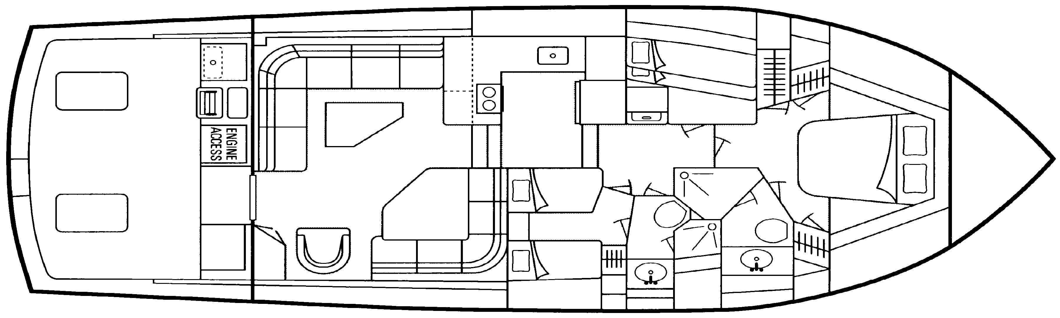 Post 50 Convertible floor plan