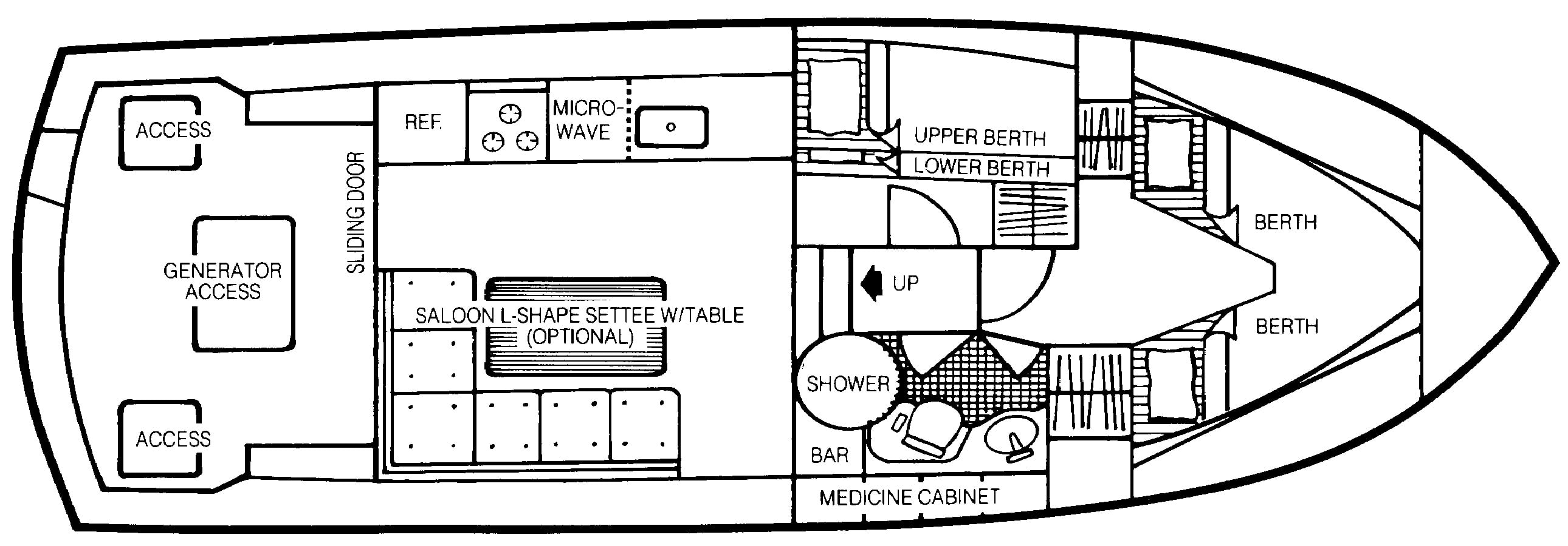 President Yachts 35 Sedan floor plan