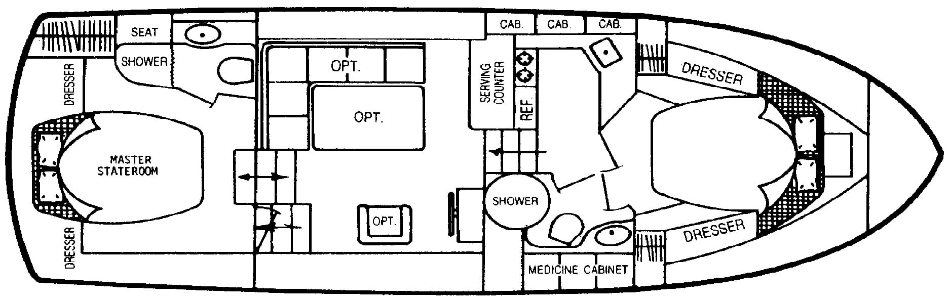 President Yachts 37 Double Cabin floor plan