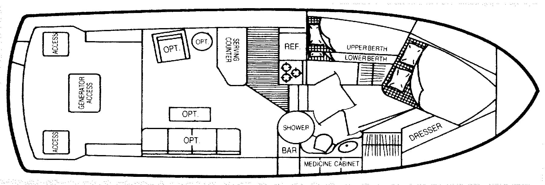 President Yachts 37 Sedan floor plan