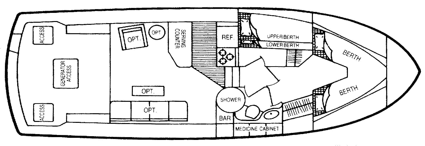 President Yachts 37 Sedan floor plan