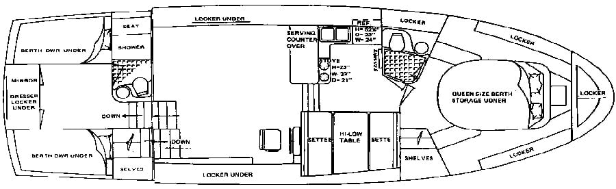 President Yachts 41 Double Cabin floor plan