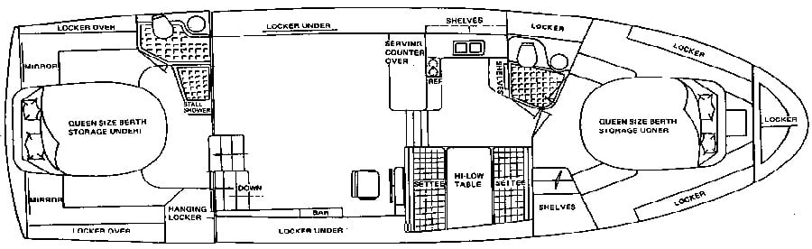 President Yachts 41 Double Cabin floor plan