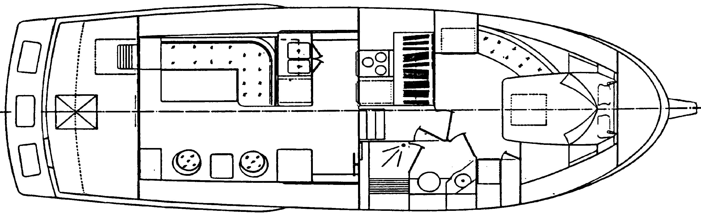 PT Yachts 35 Sedan floor plan