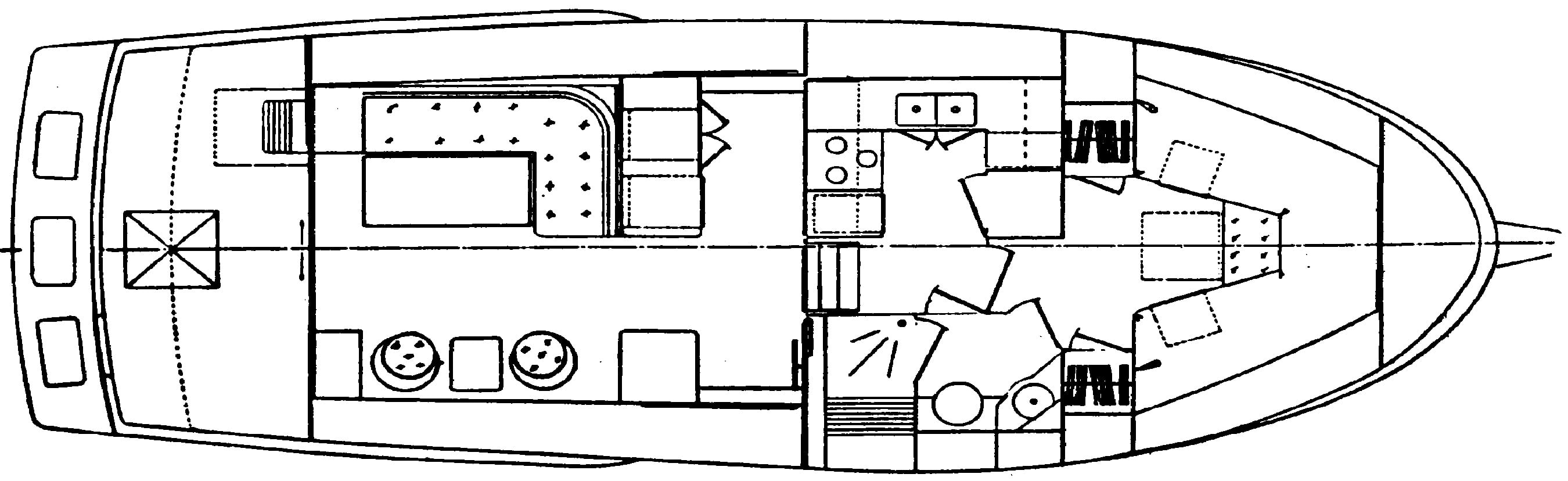 PT Yachts 35 Sedan floor plan