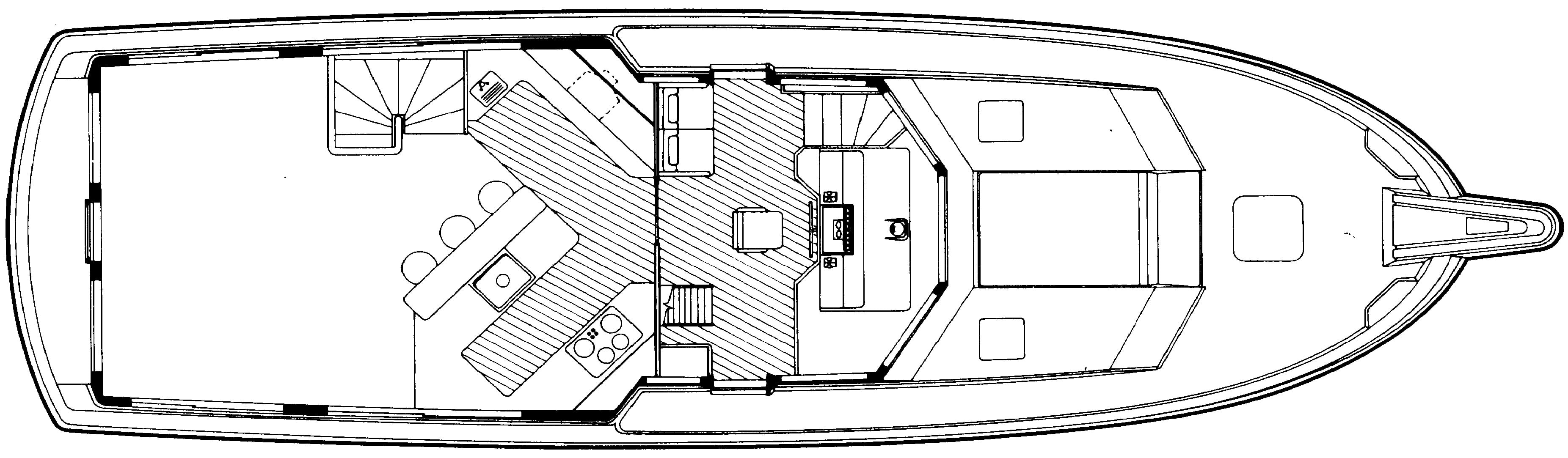 Hatteras Yachts 54 Extended Deckhouse Motor Yacht floor plan